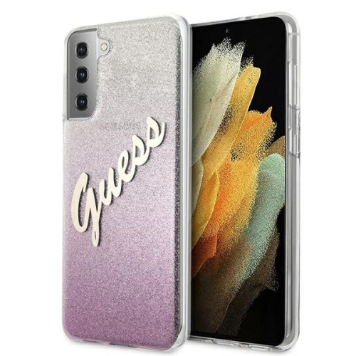 Kup Etui Guess GUHCS21SPCUGLSPI Samsung Galaxy S21 růžový/pink hardcase Glitter Gradient Script - GUE941PNK - {ean13} - Sklep Home Screen