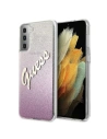 Guess Samsung Tasche GUHCS21SPCUGLSPI Galaxy S21 rosa/rosa Hartschalengehäuse Glitter Gradient Script