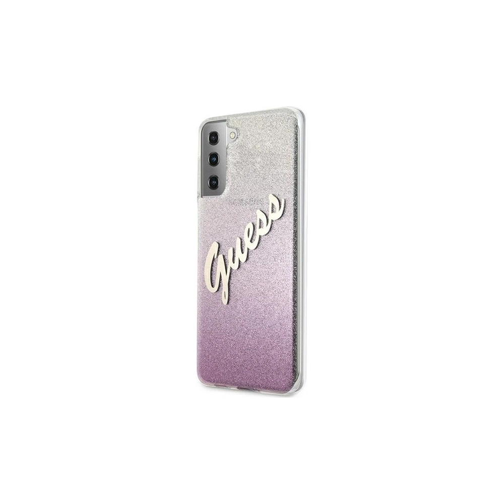Etui Guess GUHCS21SPCUGLSPI Samsung Galaxy S21 różowy/pink hardcase Glitter Gradient Script