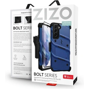 Kup Páncélozott tok Zizo Bolt Cover Samsung Galaxy S21+ Plus 9H üveggel a kijelzőre + állvány & övre akasztható tartó (kék/fekete) - ZIZ069BLUBLK - {ean13} - Sklep Home Screen