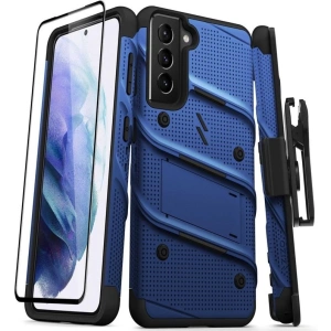 Kup Pancerne etui Zizo Bolt Cover Samsung Galaxy S21 se sklem 9H na obrazovku + stojánek a držák na pás (modrý/černý) - ZIZ070BLUBLK - {ean13} - Sklep Home Screen