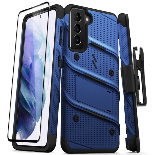 Kup Pancerne etui Zizo Bolt Cover Samsung Galaxy S21 se sklem 9H na obrazovku + stojánek a držák na pás (modrý/černý) - ZIZ070BLUBLK - {ean13} - Sklep Home Screen