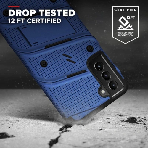 Kup Pancerne etui Zizo Bolt Cover Samsung Galaxy S21 se sklem 9H na obrazovku + stojánek a držák na pás (modrý/černý) - ZIZ070BLUBLK - {ean13} - Sklep Home Screen