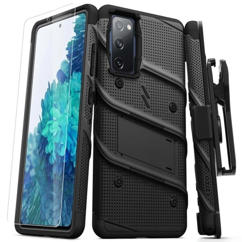 Kup Carcasă de protecție Zizo Bolt Cover Samsung Galaxy S20 FE cu sticlă 9H pentru ecran + suport și prindere pentru curea (negru) - ZIZ071BLK - {ean13} - Sklep Home Screen