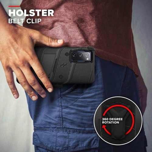 Kup Pancerne etui Zizo Bolt Cover Samsung Galaxy S20 FE ze szkłem 9H na ekran + podstawka & uchwyt do paska (czarny) - ZIZ071BLK - {ean13} - Sklep Home Screen