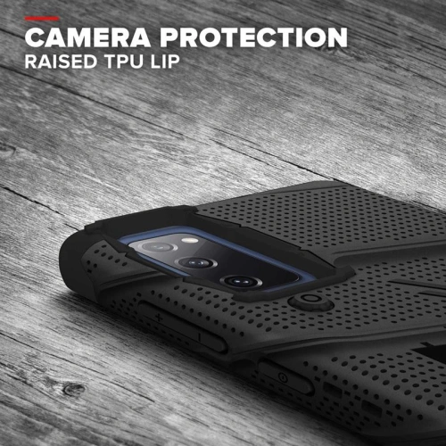 Kup Pancerne etui Zizo Bolt Cover Samsung Galaxy S20 FE ze szkłem 9H na ekran + podstawka & uchwyt do paska (czarny) - ZIZ071BLK - {ean13} - Sklep Home Screen