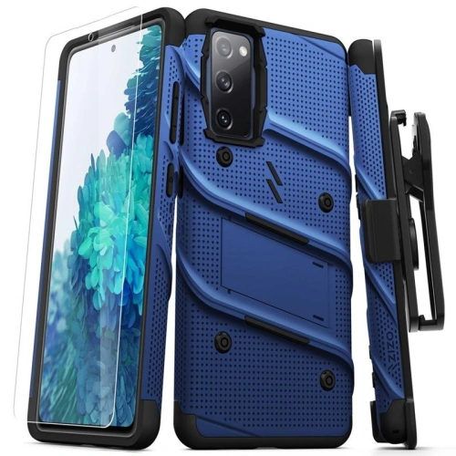 Buy Zizo Bolt Cover - Samsung Galaxy S20 FE armored case with 9H glass for the screen + stand & belt clip (blue / black) - ZIZ072BLUBLK - {ean13} - Home Screen Store Europe