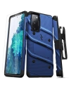 Pancerne etui Zizo Bolt Cover Samsung Galaxy S20 FE se sklem 9H na displej + stojánek a upevnění na pásek (modrý/černý)