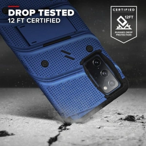 Kup Pancerne etui Zizo Bolt Cover Samsung Galaxy S20 FE se sklem 9H na displej + stojánek a upevnění na pásek (modrý/černý) - ZIZ072BLUBLK - {ean13} - Sklep Home Screen
