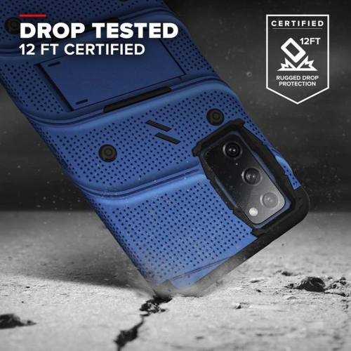 Kup Pancerne etui Zizo Bolt Cover Samsung Galaxy S20 FE se sklem 9H na displej + stojánek a upevnění na pásek (modrý/černý) - ZIZ072BLUBLK - {ean13} - Sklep Home Screen
