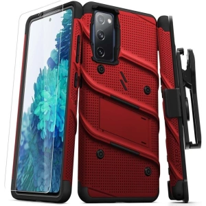 Kup Pancéřové pouzdro Zizo Bolt Cover Samsung Galaxy S20 FE se sklem 9H na displej + stojánek a držák na pásek (červená/černá) - ZIZ073REDBLK - {ean13} - Sklep Home Screen