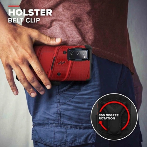 Kup Pancéřové pouzdro Zizo Bolt Cover Samsung Galaxy S20 FE se sklem 9H na displej + stojánek a držák na pásek (červená/černá) - ZIZ073REDBLK - {ean13} - Sklep Home Screen