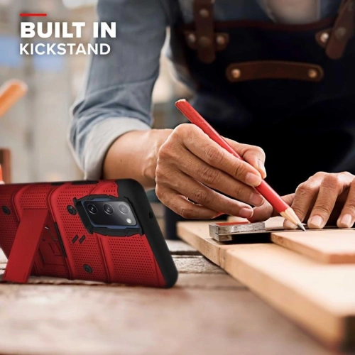 Kup Pancéřové pouzdro Zizo Bolt Cover Samsung Galaxy S20 FE se sklem 9H na displej + stojánek a držák na pásek (červená/černá) - ZIZ073REDBLK - {ean13} - Sklep Home Screen
