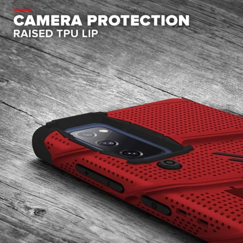 Buy Zizo Bolt Cover - Samsung Galaxy S20 FE armored case with 9H glass for the screen + stand & belt clip (red / black) - ZIZ073REDBLK - {ean13} - Home Screen Store Europe