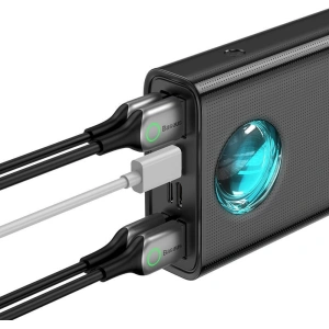 Powerbank Baseus Amblight, 30000mAh, QC 3.0, PD, 3A, 65W (czarny)