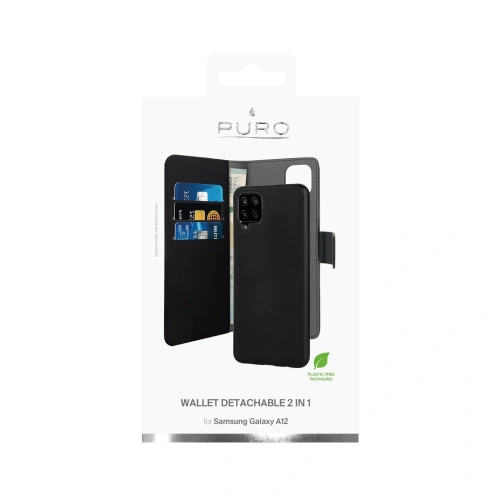 Kup Etui PURO Wallet Odnímatelné 2w1 Samsung Galaxy A12 (černá) - PUR399BLK - {ean13} - Sklep Home Screen