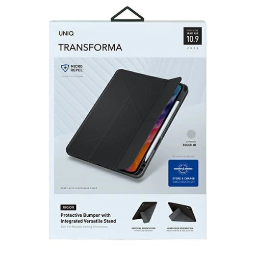 Kup Etui UNIQ Transforma Rigor Apple iPad Air 10.9 2020/2022 (4. a 5. generace) / iPad Air 11 2024 (6. generace) šedé/charcoal grey Antimicrobial - UNIQ340GRY - {ean13} - Sklep Home Screen