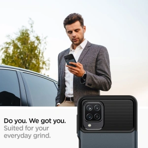Spigen Samsung Gehäuse Slim Armor Galaxy A12 Metall Schiefer