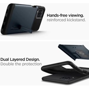 Spigen Samsung Gehäuse Slim Armor Galaxy A12 Metall Schiefer