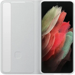 Buy Samsung Galaxy S21 Ultra EF-ZG998CJ light gray Clear View Cover - SMG374GRY - {ean13} - Home Screen Store Europe