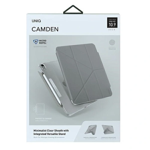 Kup Etui UNIQ Camden Apple iPad Air 10.9 2020/2022 (4. a 5. generace) / iPad Air 11 2024 (6. generace) šedá/fossil grey Antimicrobial - UNIQ343GRY - {ean13} - Sklep Home Screen