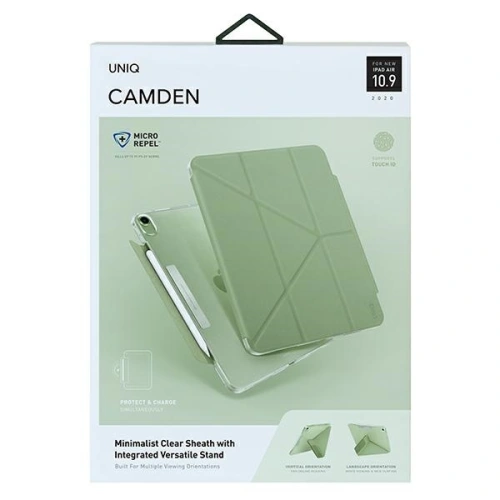 Kup Etui UNIQ Camden Apple iPad Air 10.9 2020/2022 (4. a 5. generace) / iPad Air 11 2024 (6. generace) zelený/sage green Antimicrobial - UNIQ344GRN - {ean13} - Sklep Home Screen