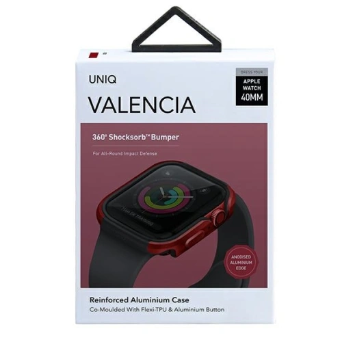 Kup Etui UNIQ Valencia Apple Watch Series 4/5/6/7/SE/8/9 40/41MM červený/crimson red - UNIQ352RED - {ean13} - Sklep Home Screen