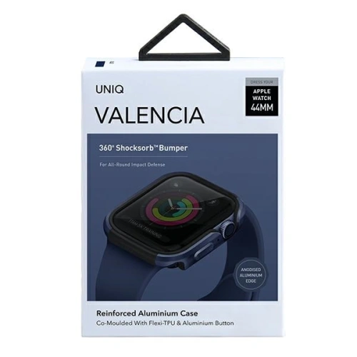 Kup Etui UNIQ Valencia Apple Watch Series 4/5/6/7/8/9/SE 44/45mm modrý/atlantic blue - UNIQ355BLU - {ean13} - Sklep Home Screen