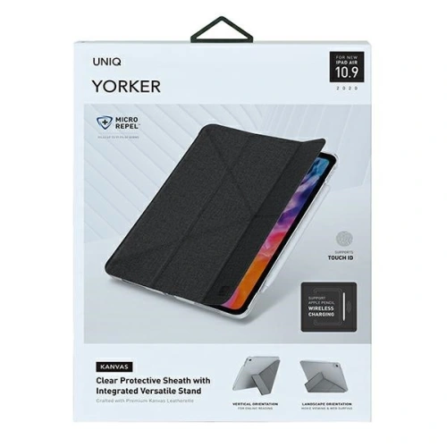Kup Apple UNIQ Yorker Kanvas Tasche iPad Air 10.9 2020/2022 (4. und 5. Generation) / iPad Air 11 2024 (6. Generation) schwarz/obsidian stricken schwarz Antimikrobiell - UNIQ356BLK - {ean13} - Sklep Home Screen
