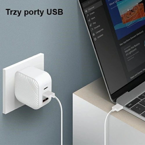 Kup UNIQ Încărcător de rețea Verge Pro 66W Gan USB-C alb/cloud white - UNIQ358WHT - {ean13} - Sklep Home Screen
