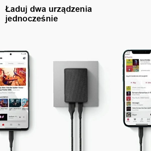 Kup UNIQ Încărcător de rețea Votre Slim Duo 20W USB-C + USB-A negru/charcoal black - UNIQ359BLK - {ean13} - Sklep Home Screen