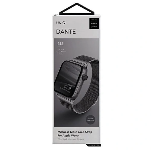 Kup Pasek UNIQ Dante Apple Watch Series 4/5/6/7/SE 40/41mm Stainless Steel grafitowy/graphite - UNIQ360GPH - {ean13} - Sklep Home Screen