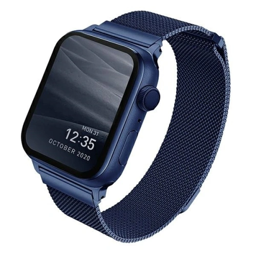 Kup Pásek UNIQ Dante Apple Watch Series 4/5/6/7/SE 40/41mm nerezová ocel modrý/marine blue - UNIQ361BLU - {ean13} - Sklep Home Screen
