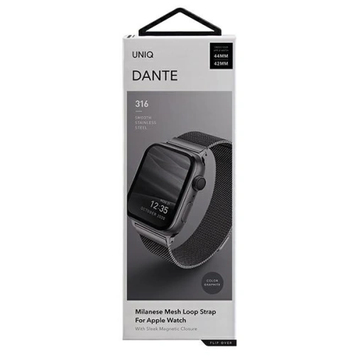 Kup Pásek UNIQ Dante Apple Watch Series 4/5/6/7/SE/8/Ultra 44/45/49mm nerezová ocel grafitová/graphite - UNIQ362GPH - {ean13} - Sklep Home Screen