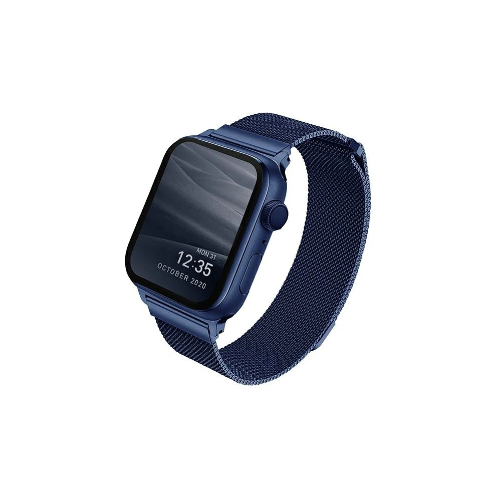 Pasek UNIQ Dante Apple Watch Series 4/5/6/7/SE/8/Ultra 44/45/49mm Stainless Steel niebieski/marine blue