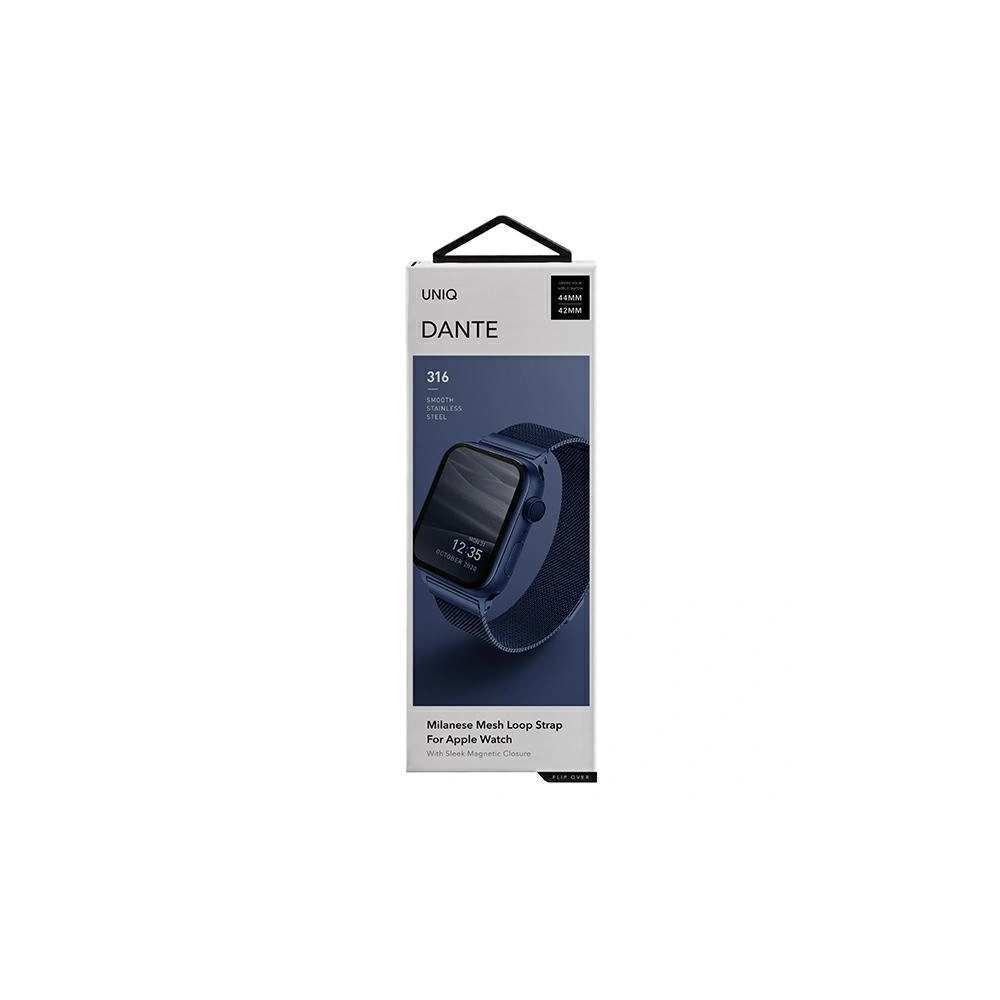 Pasek UNIQ Dante Apple Watch Series 4/5/6/7/SE/8/Ultra 44/45/49mm Stainless Steel niebieski/marine blue