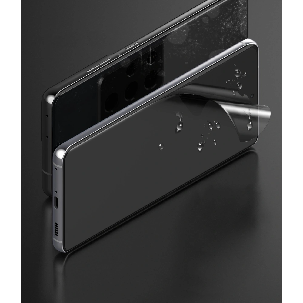 2x folia Samsung Galaxy S21 Ultra - Ringke Easy Flex - Home Screen