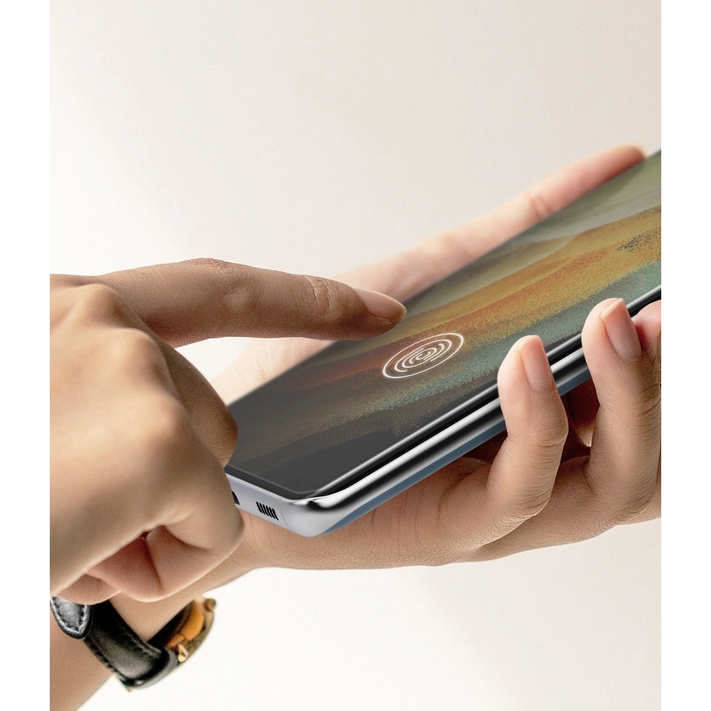 2x folia Samsung Galaxy S21 Ultra - Ringke Easy Flex - Home Screen