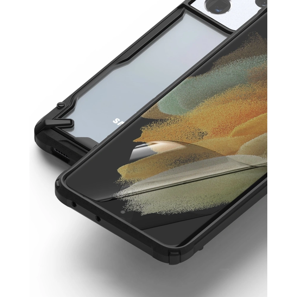 2x folia Samsung Galaxy S21 Ultra - Ringke Easy Flex - Home Screen