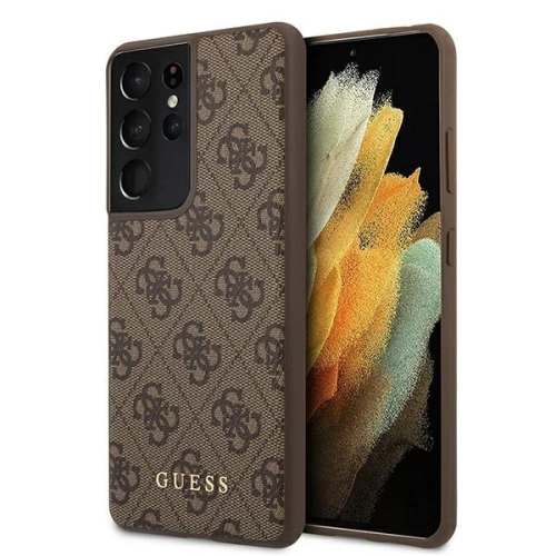 Kup Etui Guess GUHCS21LG4GFBR Samsung Galaxy S21 Ultra brązowy/brown hard case 4G Metal Gold Logo - GUE944BR - {ean13} - Sklep Home Screen