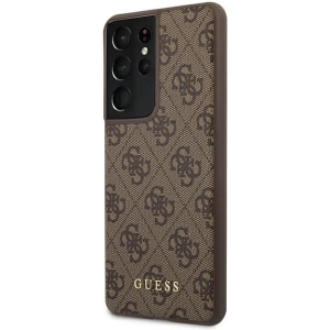 Buy Guess GUHCS21LG4GFBR Samsung Galaxy S21 Ultra brown hard case 4G Metal Gold Logo - GUE944BR - {ean13} - Home Screen Store Europe
