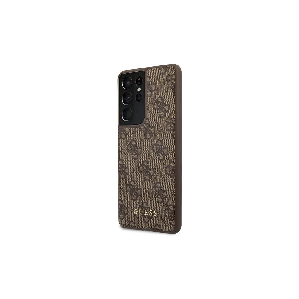Etui Guess GUHCS21LG4GFBR Samsung Galaxy S21 Ultra brązowy/brown hard case 4G Metal Gold Logo