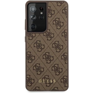 Buy Guess GUHCS21LG4GFBR Samsung Galaxy S21 Ultra brown hard case 4G Metal Gold Logo - GUE944BR - {ean13} - Home Screen Store Europe