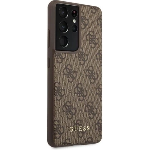Buy Guess GUHCS21LG4GFBR Samsung Galaxy S21 Ultra brown hard case 4G Metal Gold Logo - GUE944BR - {ean13} - Home Screen Store Europe