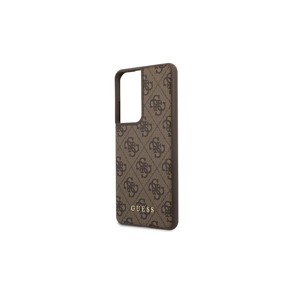 Etui Guess GUHCS21LG4GFBR Samsung Galaxy S21 Ultra brązowy/brown hard case 4G Metal Gold Logo