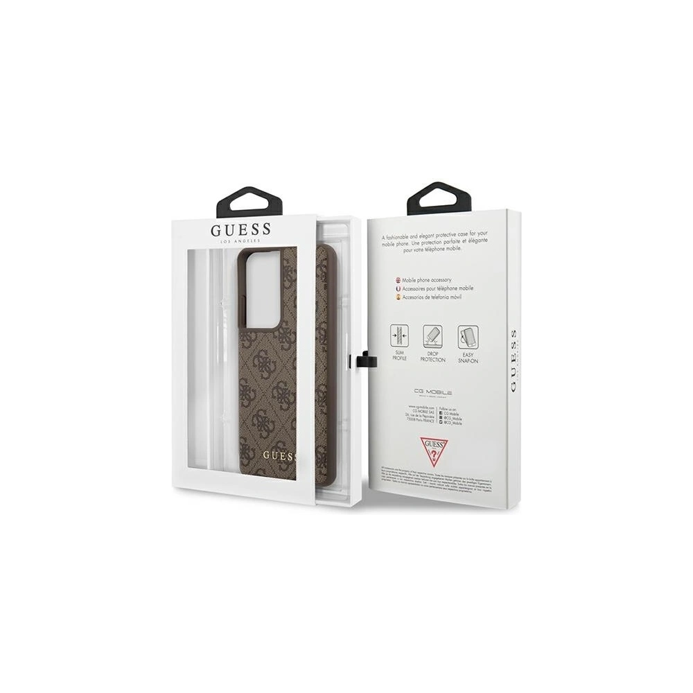 Etui Guess GUHCS21LG4GFBR Samsung Galaxy S21 Ultra brązowy/brown hard case 4G Metal Gold Logo