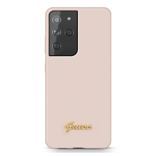 Kup Etui Guess GUHCS21LLSLMGLP Samsung Galaxy S21 Ultra roz/pink hardcase Silicone Script Metal Logo - GUE946PNK - {ean13} - Sklep Home Screen