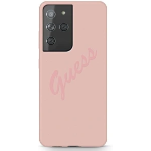 Buy Guess GUHCS21LLSVSPI Samsung Galaxy S21 Ultra pink hardcase Script Vintage - GUE948PNK - {ean13} - Home Screen Store Europe