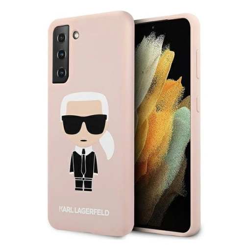 Kup Etui Karl Lagerfeld KLHCS21MSLFKPI Samsung Galaxy S21+ Plus hardcase jasnoróżowy/pink Silicone Iconic - KLD465PNK - {ean13} - Sklep Home Screen