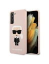 Kup Etui Karl Lagerfeld KLHCS21MSLFKPI Samsung Galaxy S21+ Plus hardcase jasnoróżowy/pink Silicone Iconic - KLD465PNK - {ean13} - Sklep Home Screen